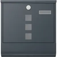 Hobby Hall XXL Briefkasten, 11 x 37 x 37 cm, Edelstahl mit Zeitungsfach GMBB35120G01