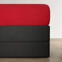 BETTWARENSHOP Jersey-Elasthan Boxspring Spannbettlaken Multi-Stretch für hohe Matratzen 90x190 - 100x220 cm | rot - rot