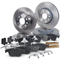 BESTPRICE Bremsscheiben + Bremsbeläge Vorne + Hinten [Hersteller-Nr. 41241827] für VW, Audi