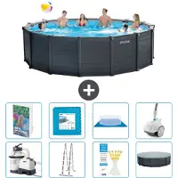 Intex Graphite Panel Pool Rund - 478x124 cm - 7-teilig S531
