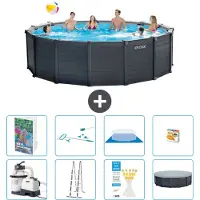 Intex Graphite Panel Pool Rund - 478x124 cm - 7-teilig S647