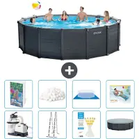 Intex Graphite Panel Pool Rund - 478x124 cm - 7-teilig S527
