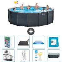 Intex Graphite Panel Pool Rund - 478x124 cm - 7-teilig S621