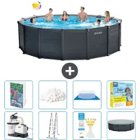 Intex Graphite Panel Pool Rund - 478x124 cm - 7-teilig S597