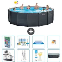 Intex Graphite Panel Pool Rund - 478x124 cm - 7-teilig S548