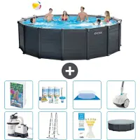 Intex Graphite Panel Pool Rund - 478x124 cm - 7-teilig S658