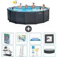 Intex Graphite Panel Pool Rund - 478x124 cm - 7-teilig S533