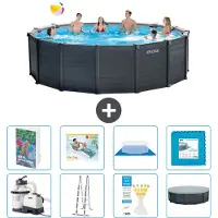 Intex Graphite Panel Pool Rund - 478x124 cm - 7-teilig S651