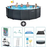 Intex Graphite Panel Pool Rund - 478x124 cm - 7-teilig S583