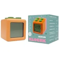 Eco-Light BUDZIK Elektronische Digitaluhr, Modell "KLOCEK", orange, batteriebetrieben, Ecolight
