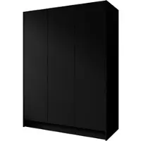 Beautysofa Drehtürenschrank GAVA 150 cm Moderner Kleiderschrank mit glatten Türen, Schwarz
