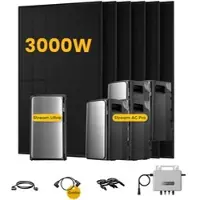 EcoFlow Stream Ultra, Solaranlage mit Speicher, mit 6 x 500W Bifazialen Solarmodulen, by Powerness - Stream Ultra + 4 x Stream AC Pro | 9600Wh / ohne Zubehör / Standardversand