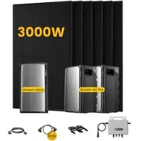 EcoFlow Stream Ultra, Solaranlage mit Speicher, mit 6 x 500W Bifazialen Solarmodulen, by Powerness - Stream Ultra + 2 x Stream AC Pro | 5760Wh / ohne Zubehör / Selbstabholung
