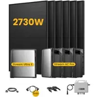 EcoFlow Stream Ultra X, Solaranlage mit Speicher, mit 6 x 455W Bifazialen Solarmodulen, by Powerness - Stream Ultra X + 3 x Stream AC Pro | 9600Wh / ohne Zubehör / Standardversand