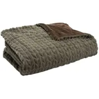Amadeus Plaid Chevron khaki 130 cm x 170 cm - Braun Rechteck Polyester 130x1 cm