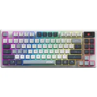 MSI FORGE GK600 TKL WIRELESS SKY, Kabellos, USB + Bluetooth, Mechanischer Switch, QWERTY, RGB-LED, Blau, Weiß