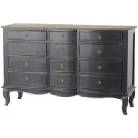 Amadeus Kommode mit 9 Schubladen MADDY 140X45X90 cm grau - Holz 140x45 cm