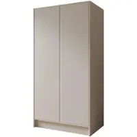 Beautysofa Drehtürenschrank GAVA 100 cm Moderner Kleiderschrank mit glatten Türen, Kaschmir