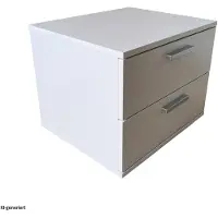 HTI Nachtschrank Weiss mit 2 Schubladen Nina