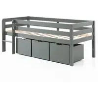 58 aufm Kessel Kojenbett Karolina 208x105x83 Kinderbett Massivholz Grau