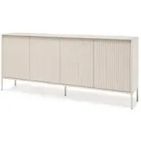 Beautysofa | Kommode NOTO 200 cm Kaschmir, Wohnzimmer Schrank mit 4 Türen und geriffelten Fronten, Push-to-Open