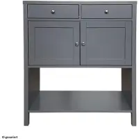 HTI Anrichte Hayet Grau im Landhausstil mit 2 Türen und 2 Schubladen 90x80x35 cm