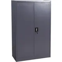 Décoshop26 - Stahlbüroschrank mit 2 abschließbaren Metalltüren 140x90x40 cm dunkelgrau 04_0006412