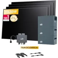 TSUN DCU2000Lite Solarspeicher für Balkonkraftwerke, mit 4 x 480Wp Sunpro BC Bifazial Full Black Solarmodul, by Powerness - 6kWh / Standardversand