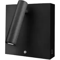 Beneito Faure Sweet Wall LED-Wandleuchte 4W 2700K 20° verstellbar mit integriertem USB-A/C-Ladegerät, mattes Schwarz -