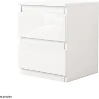 HTI Nachtschrank Kenji Hochglanz Weiss