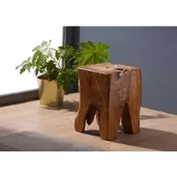 MASSIVMOEBEL24.DE Hocker Teak Wurzel 30x30x40 natur lackiert UNIKA #155
