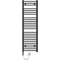 LuxeBath Elektrischer Badheizkörper mit Heizstab 900W 400x1500 mm Anthrazit gerade mit Seitenanschluss