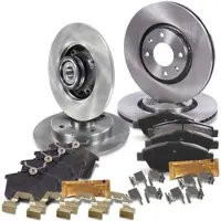 BESTPRICE Bremsscheiben+Bremsbeläge Vorne+Hinten [Hersteller-Nr. 40593484] für Citroën, Opel