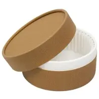 Monouso - Kraft Backofengeeignete KartonBox mit Form für Kuchen Ø13x7cm 500ml (5 Stück)