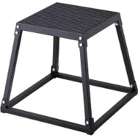 OEM Kraftsprungbox, 46 CM - Antislip Stahlplattform - Antislip - Ideal für Krafttraining im Heimgym - Schwarz