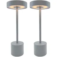 Lumisky kabellose ROBY Tischlampen, Höhe 30 cm Stahl Grau