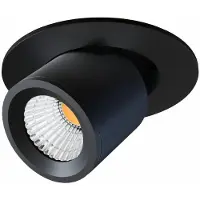 Beneito Faure Nano Oxo R 4W LED-Einbaustrahler, 45° Farbtemperaturschalter (2700K/3200K/4000K), Mattschwarz - Verstellbarer Strahler von