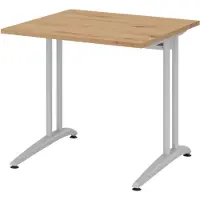 Bümö Schreibtisch Serie-B - Nachbildung: Asteiche, Größe: 80 x 80 cm
