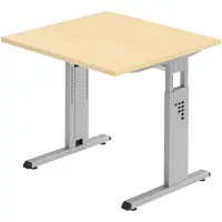 Bümö Schreibtisch Serie-O - Nachbildung Ahorn, Gestell: Silber, Größe: 80 x 80 cm