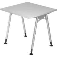 Bümö Schreibtisch Serie-A - Größe: 80 x 80 cm, Nachbildung: Grau