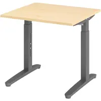 Bümö Schreibtisch Serie-XB - Nachbildung Ahorn, Größe: 80 x 80 cm, Gestell: Graphit