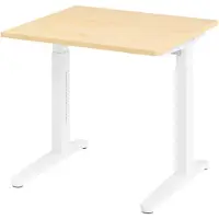 Bümö Schreibtisch Serie-XB - Nachbildung Ahorn, Größe: 80 x 80 cm, Gestell: Weiß