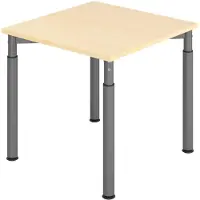 Bümö Schreibtisch Serie-Y - Nachbildung Ahorn, Größe: 80 x 80 cm, Gestell: Graphit