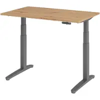 Bümö Schreibtisch elektrisch XBHM - Nachbildung: Asteiche, Größe: 120 x 80 cm, Gestell: Graphit