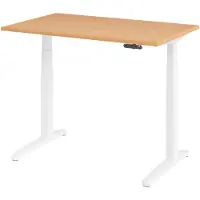 Bümö Schreibtisch elektrisch XBHM - Nachbildung: Buche, Größe: 120 x 80 cm, Gestell: Weiß
