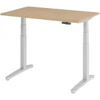 Bümö Schreibtisch elektrisch XBHM - Gestell: Silber, Größe: 120 x 80 cm, Nachbildung: Eiche
