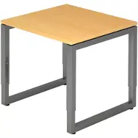Bümö Schreibtisch Serie-R - Nachbildung: Buche, Größe: 80 x 80 cm, Gestell: Graphit