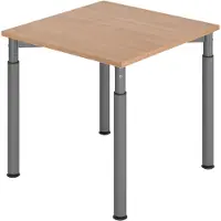 Bümö Schreibtisch Serie-Y - Größe: 80 x 80 cm, Gestell: Graphit, Nachbildung: Nussbaum