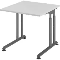 Bümö Schreibtisch Serie-Z - Größe: 80 x 80 cm, Gestell: Graphit, Nachbildung: Grau