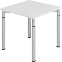 Bümö Schreibtisch Serie-Y - Gestell: Silber, Größe: 80 x 80 cm, Nachbildung: Grau